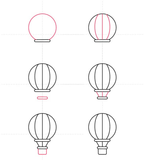 How to draw Hot air balloon idea (25)