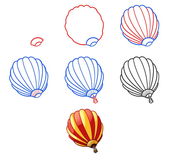 Hot air balloon idea (26) Drawing Ideas