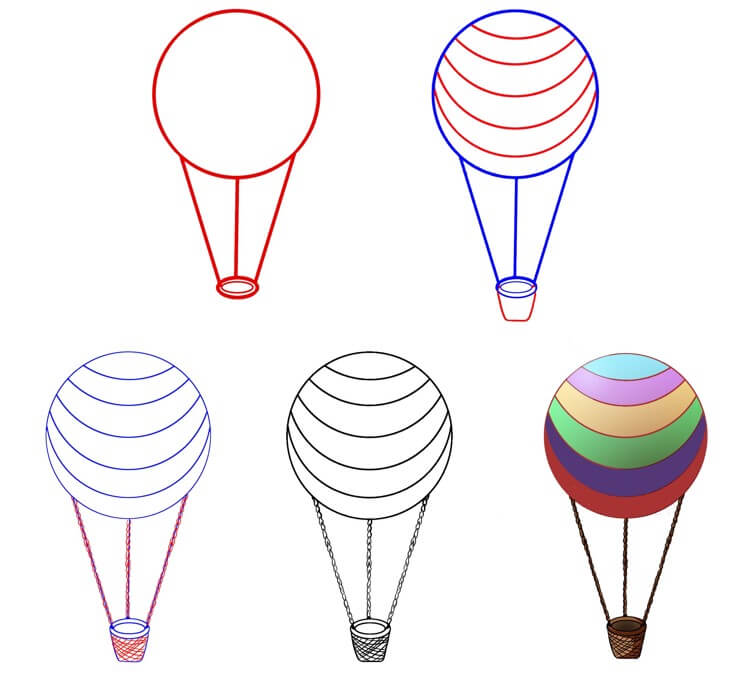 Hot air balloon idea (29) Drawing Ideas