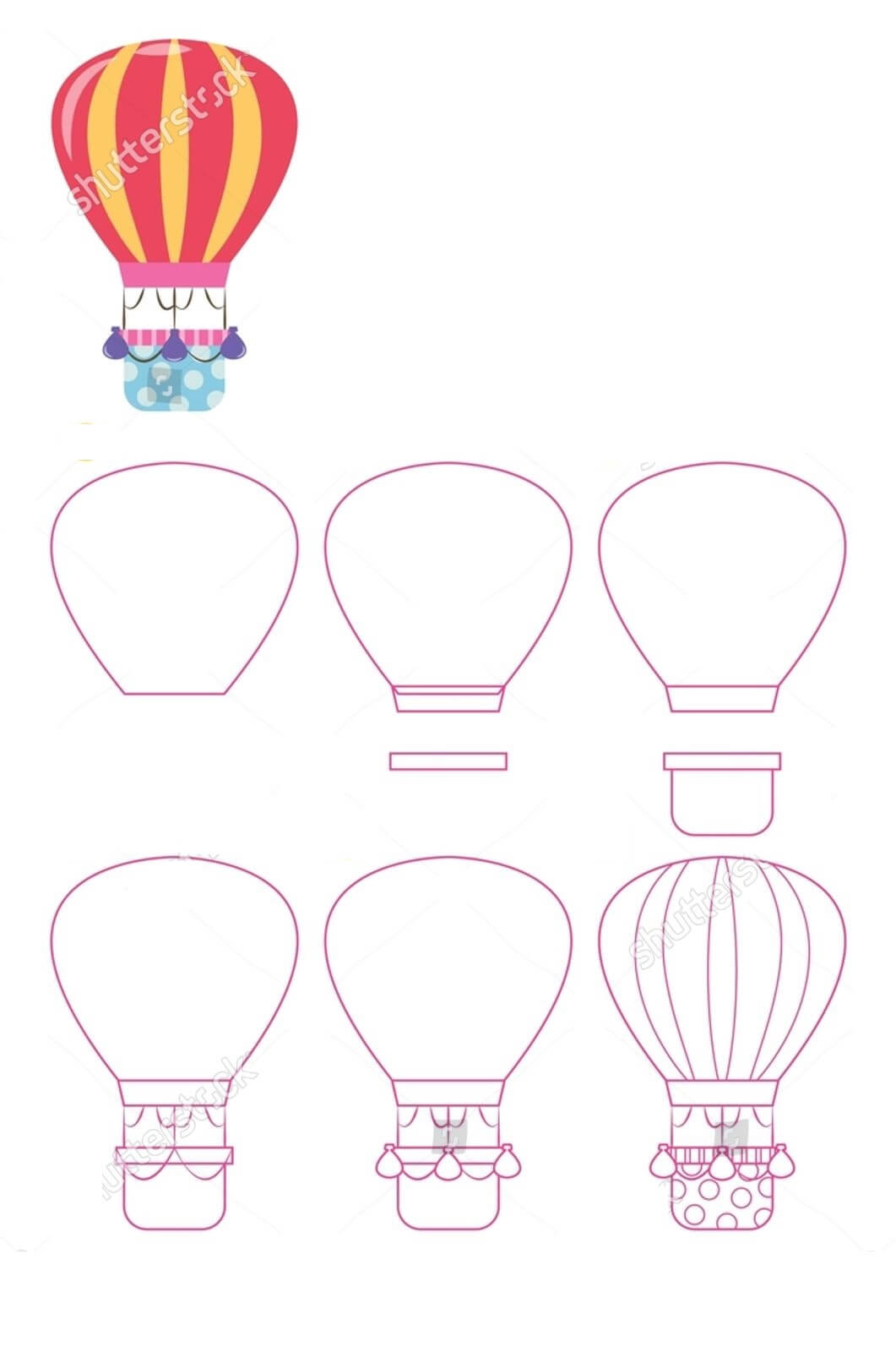 How to draw Hot air balloon idea (31)