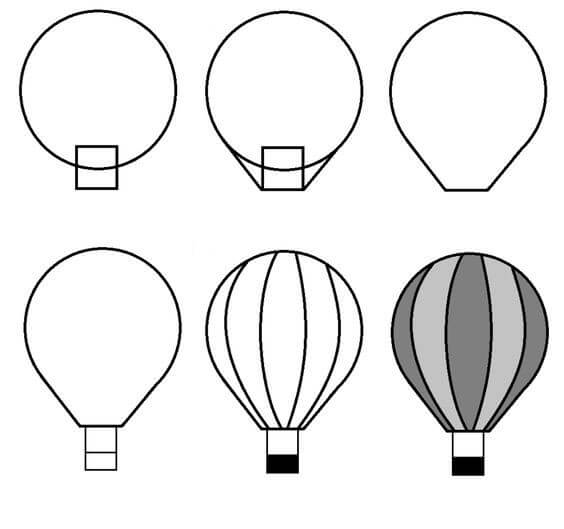 How to draw Hot air balloon idea (7)