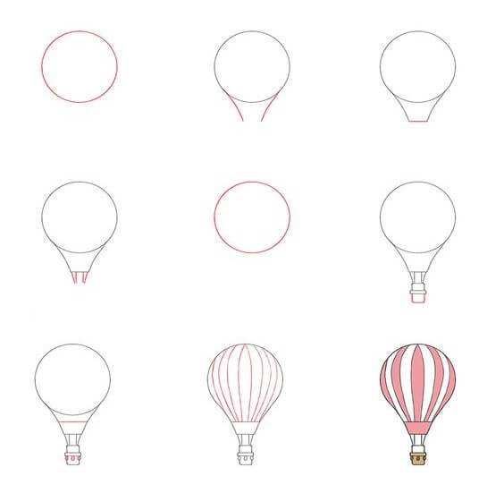 Hot air balloon idea (9) Drawing Ideas