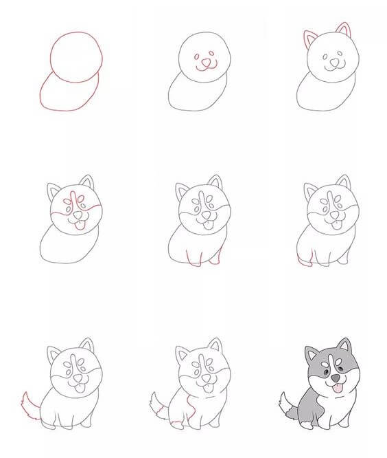 How to draw Husky idea (4)