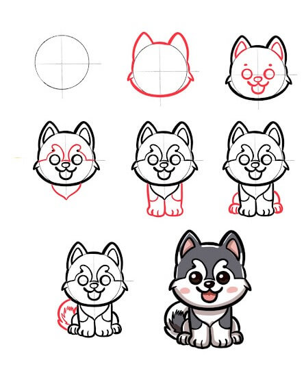 How to draw Husky idea (5)