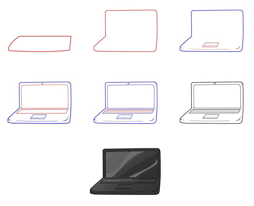 How to draw Laptop idea (10)