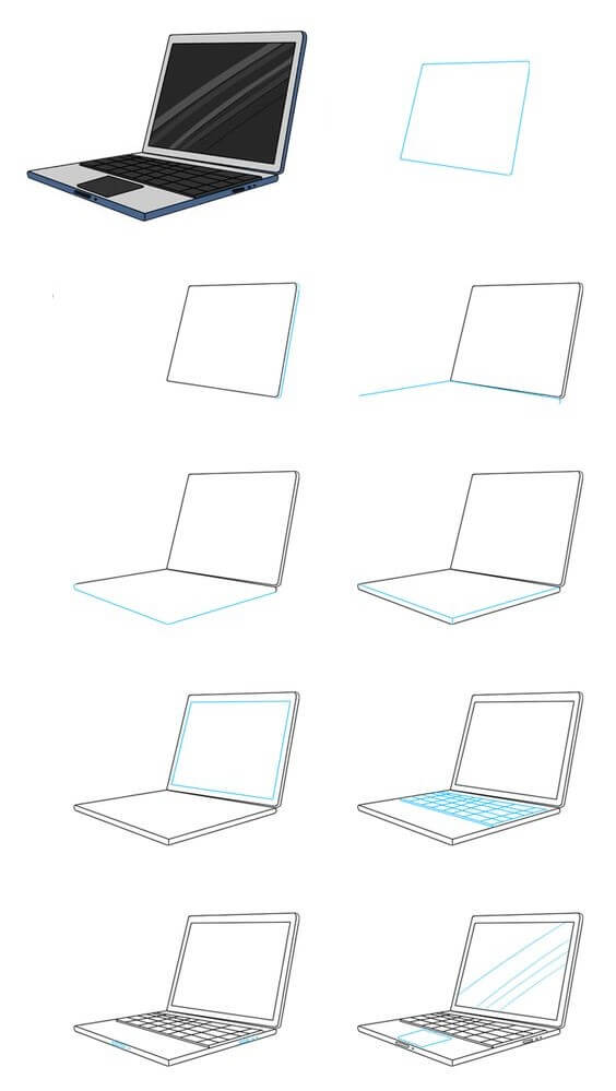 How to draw Laptop idea (2)