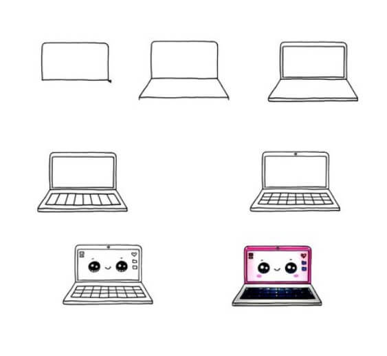 How to draw Laptop idea (3)