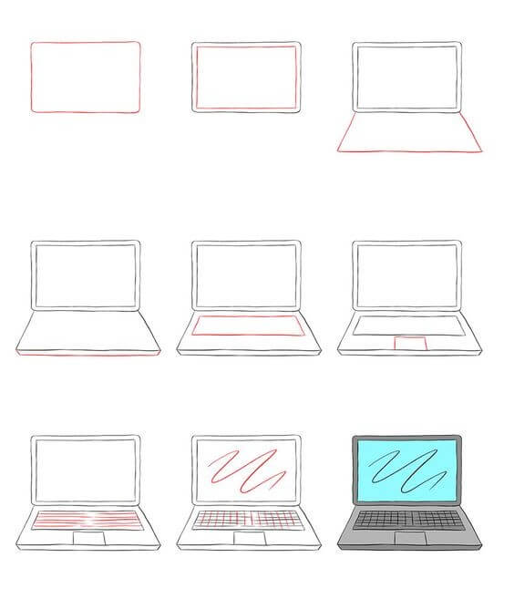 How to draw Laptop idea (4)