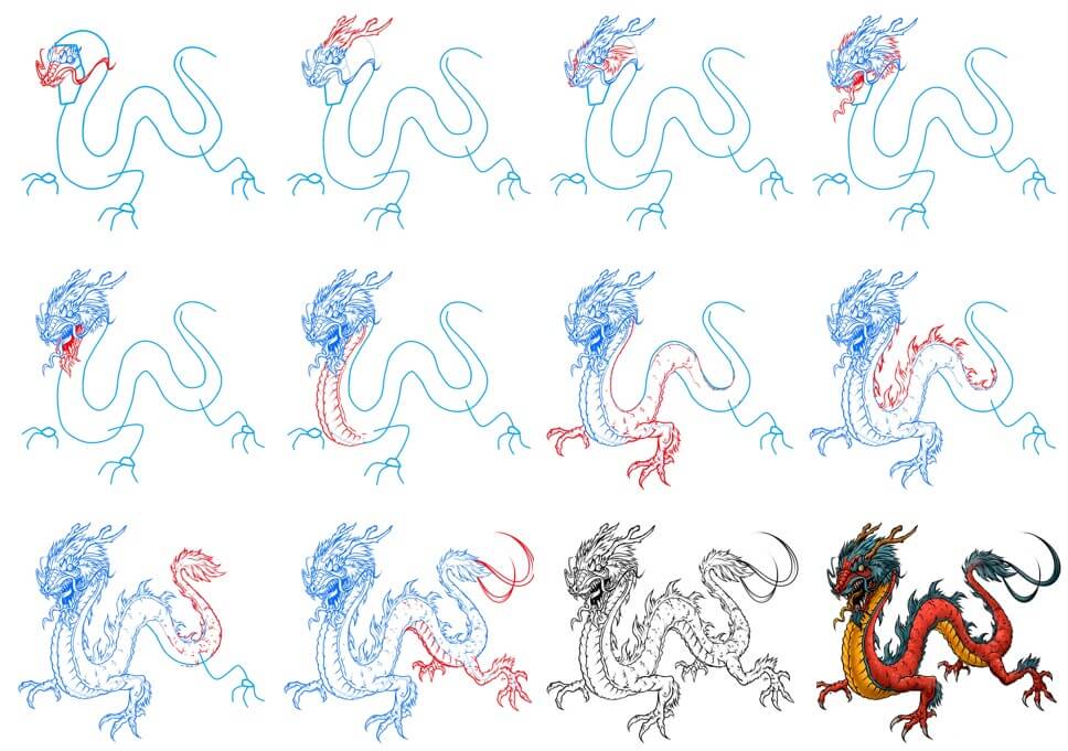 Oriental dragon ideas (12) Drawing Ideas