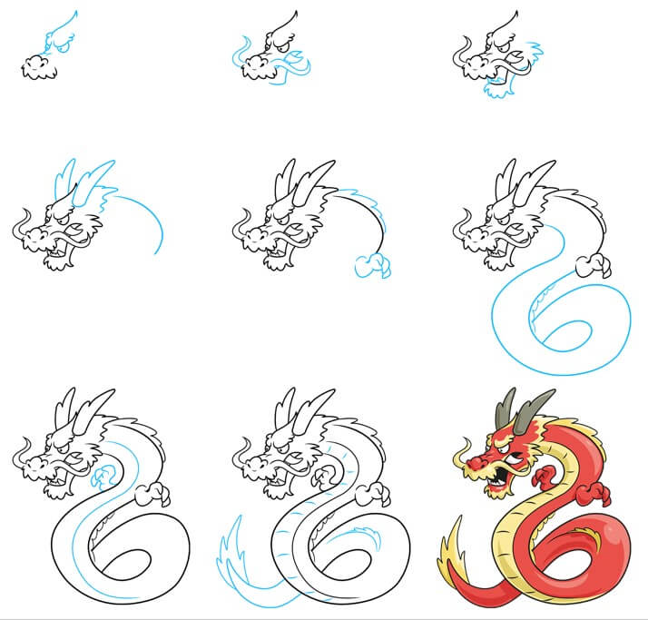 Eastern dragon Drawing Ideas