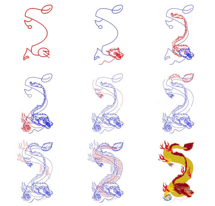 How to draw Oriental dragon ideas (20)