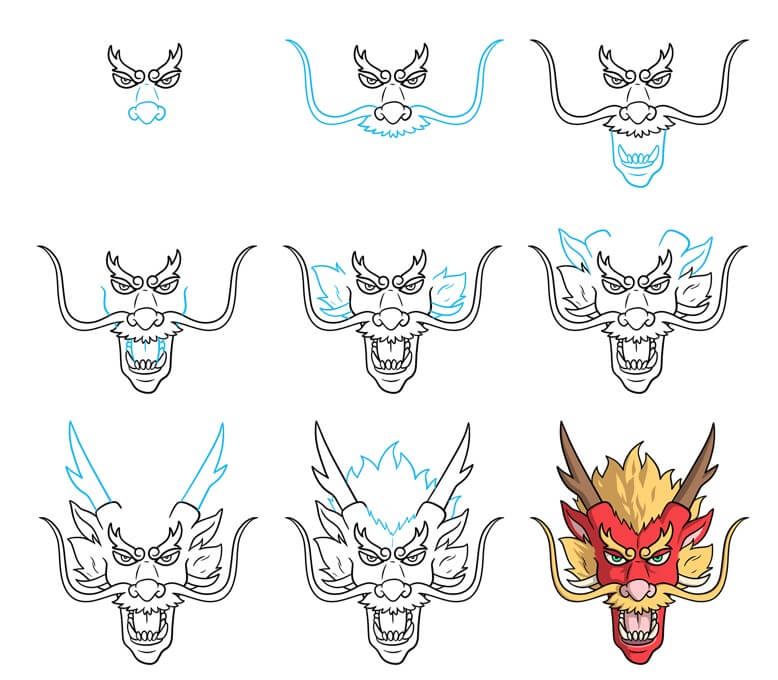 How to draw Oriental dragon ideas (23)