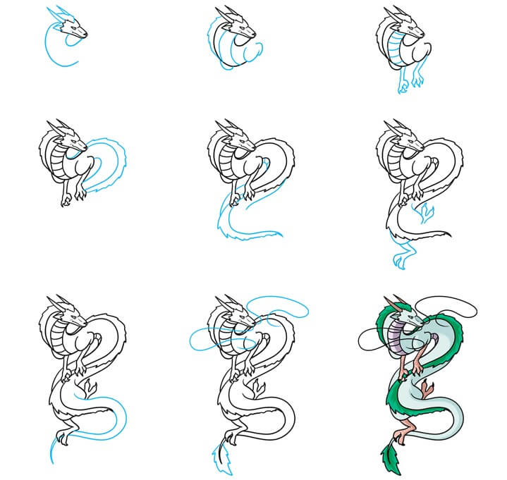 How to draw Oriental dragon ideas (25)