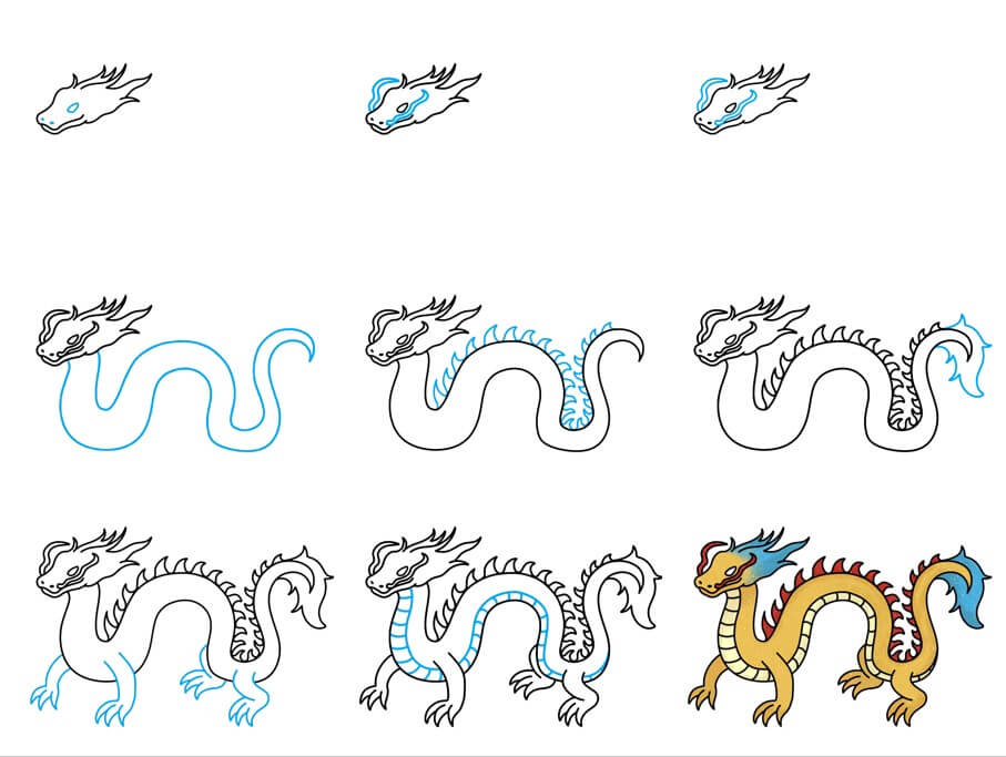 How to draw Oriental dragon ideas (28)