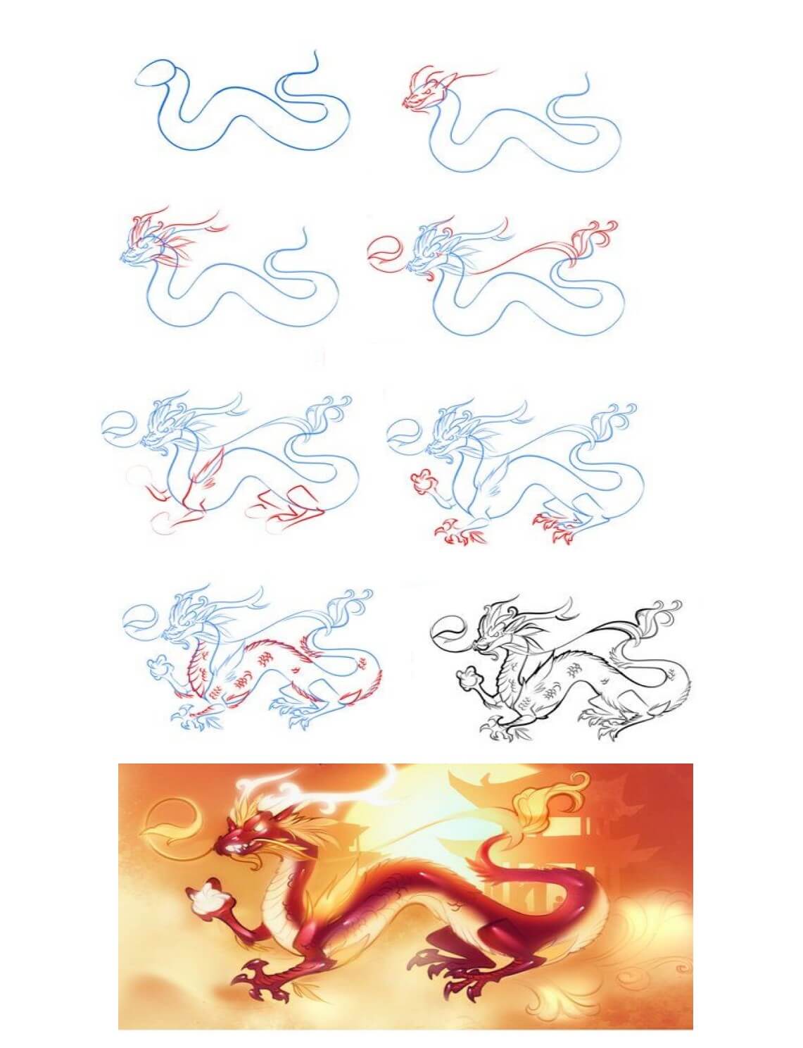 Oriental dragon ideas (3) Drawing Ideas