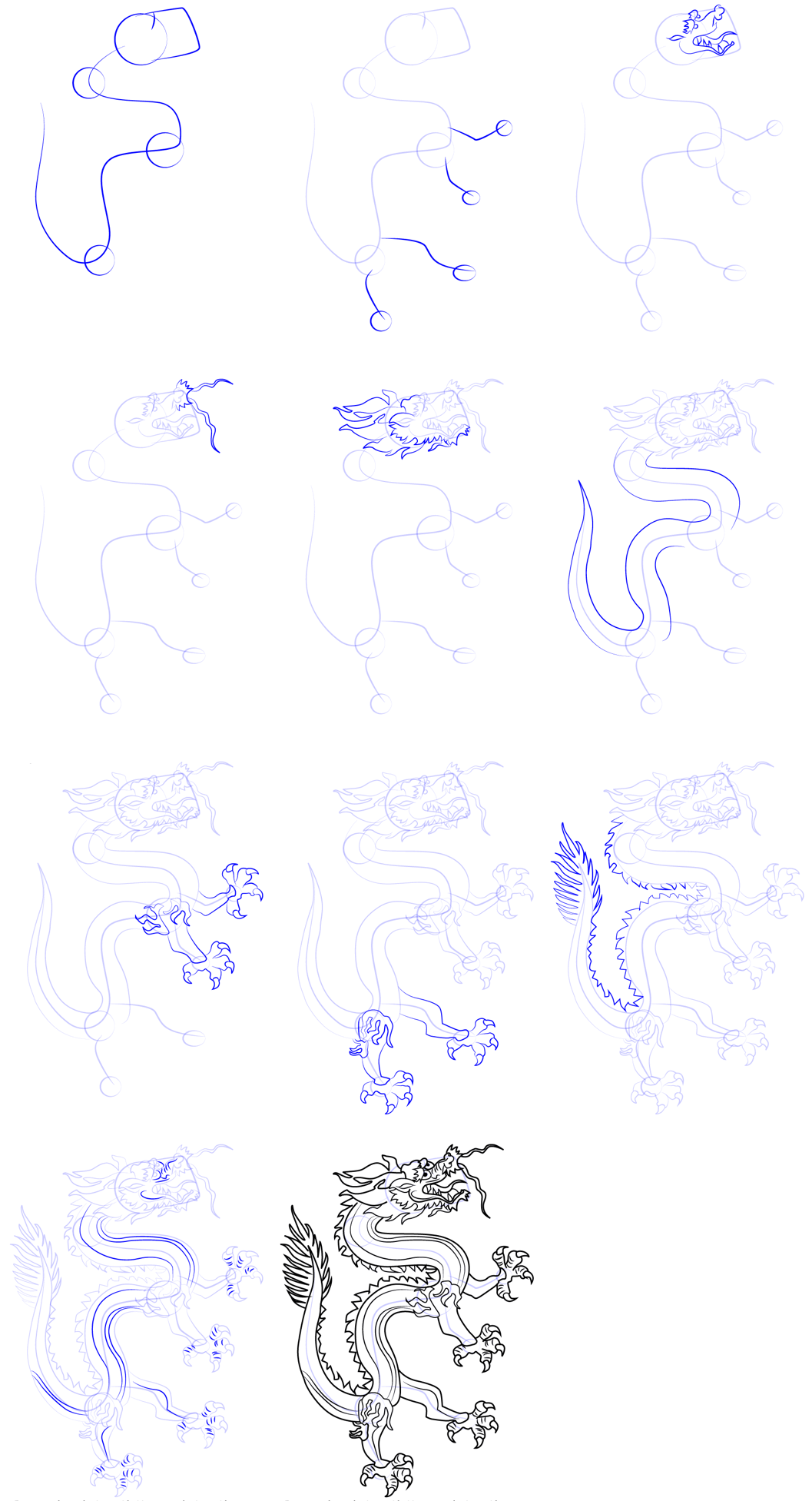 How to draw Oriental dragon ideas (30)