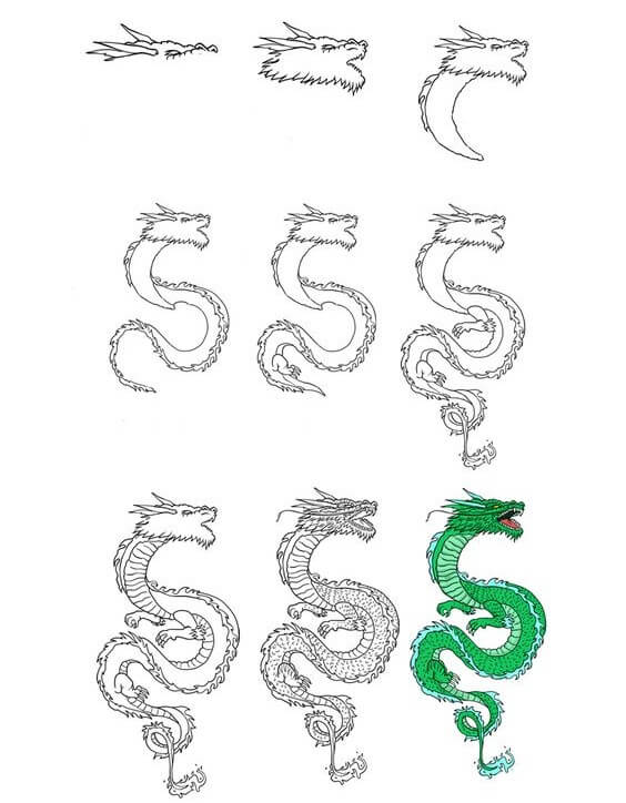 How to draw Oriental dragon ideas (5)