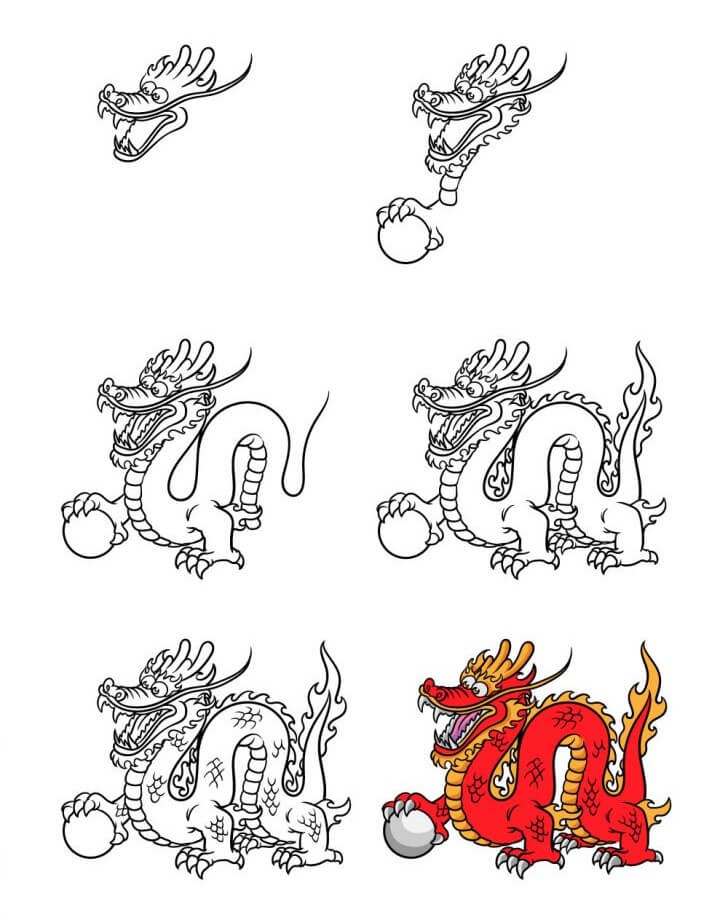 How to draw Oriental dragon ideas (8)