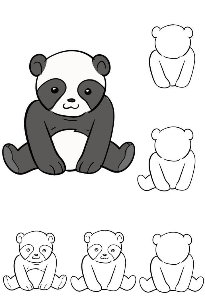 Panda bear idea (10) Drawing Ideas