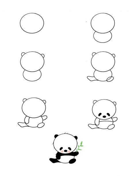 Panda bear idea (11) Drawing Ideas