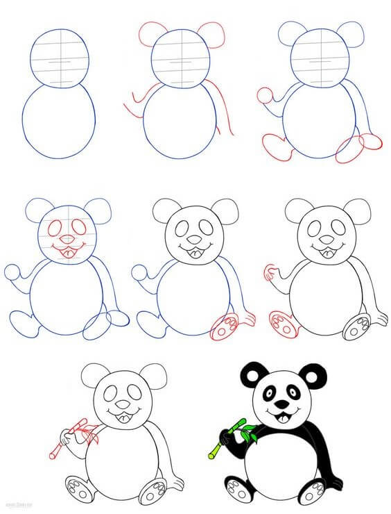 Panda bear idea (16) Drawing Ideas