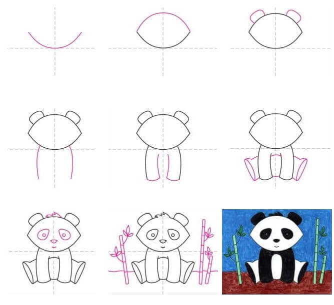Panda bear idea (18) Drawing Ideas
