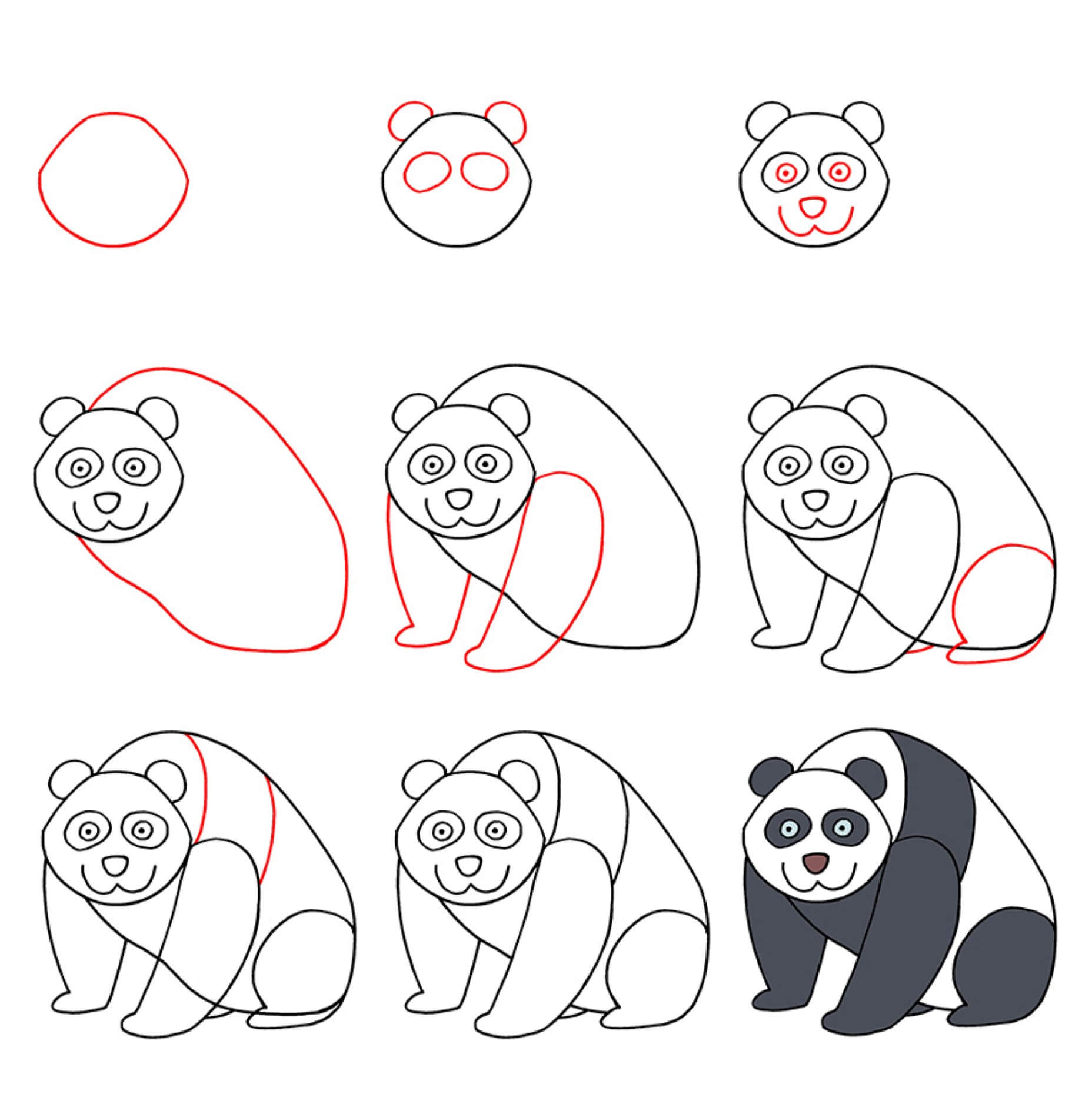 Panda bear idea (19) Drawing Ideas