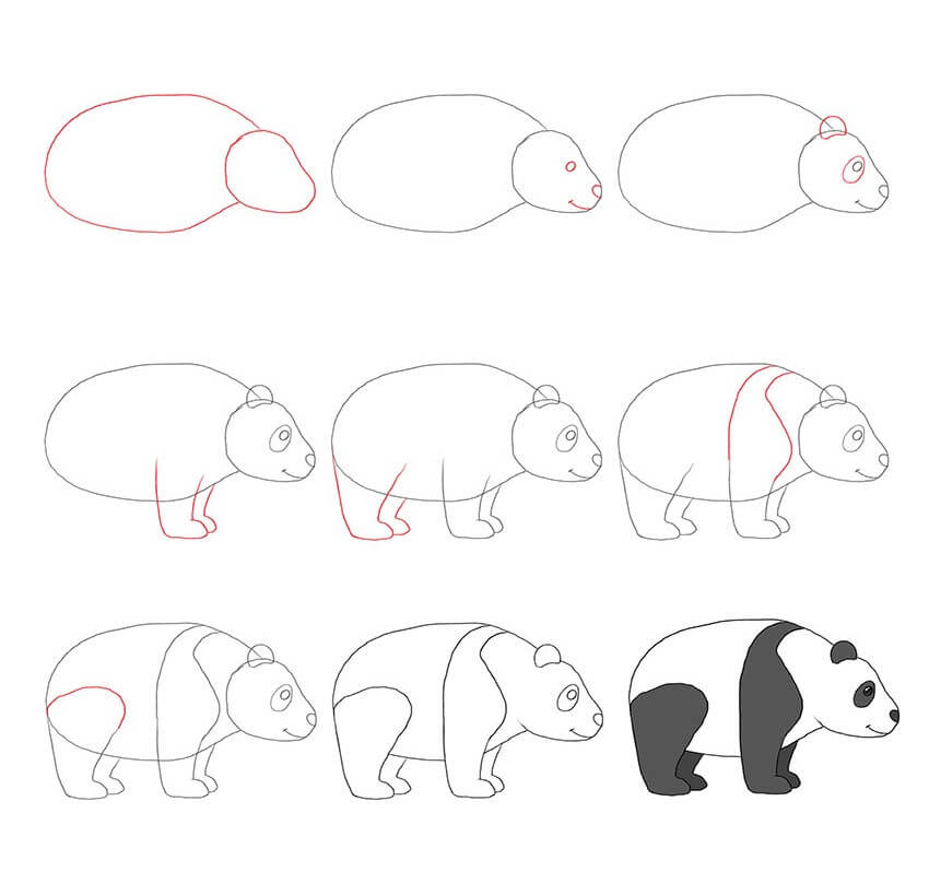 Panda bear idea (20) Drawing Ideas