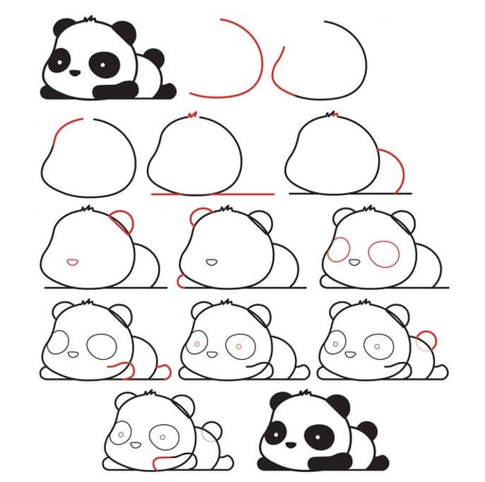 Panda bear idea (26) Drawing Ideas