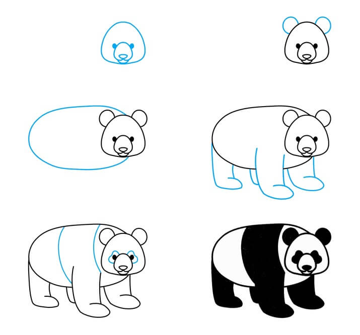 Panda bear idea (27) Drawing Ideas