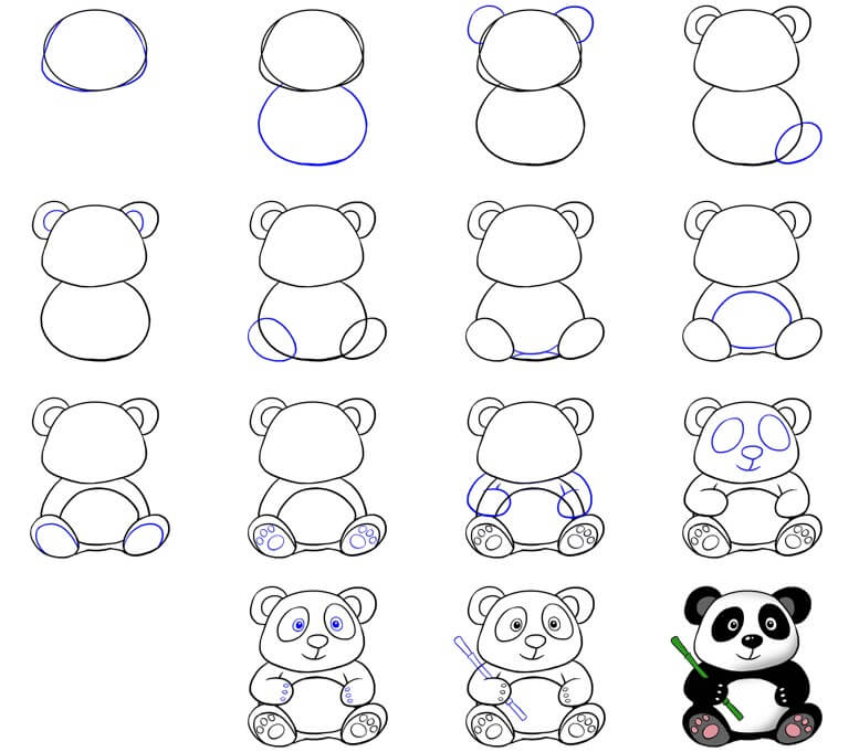 Panda bear idea (28) Drawing Ideas