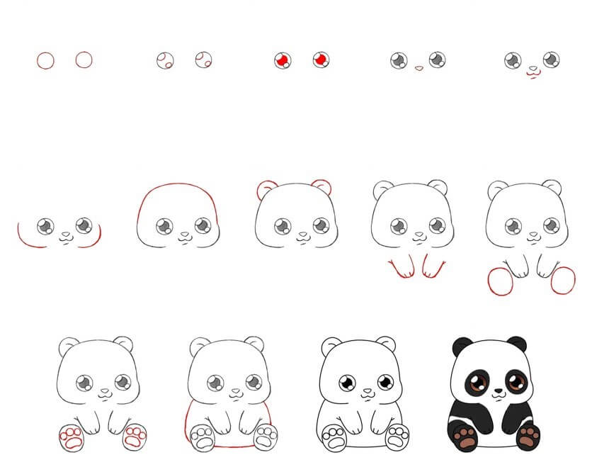 Panda bear idea (32) Drawing Ideas