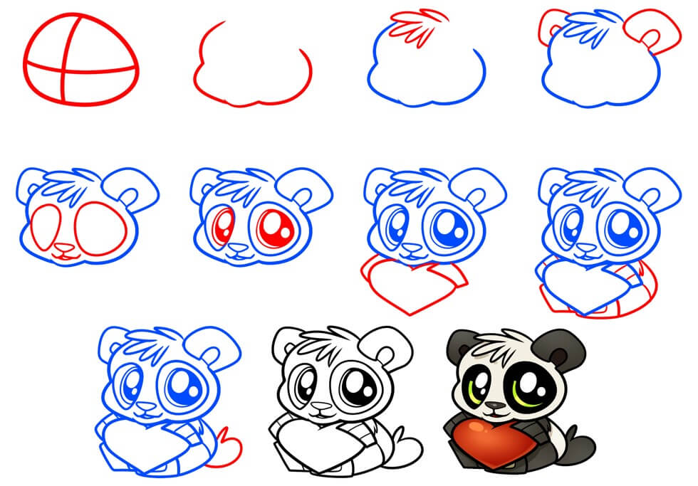 Panda bear idea (33) Drawing Ideas