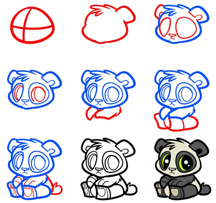 Panda bear idea (34) Drawing Ideas