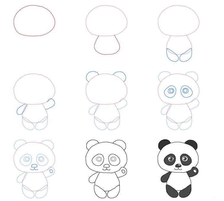 Panda bear idea (36) Drawing Ideas
