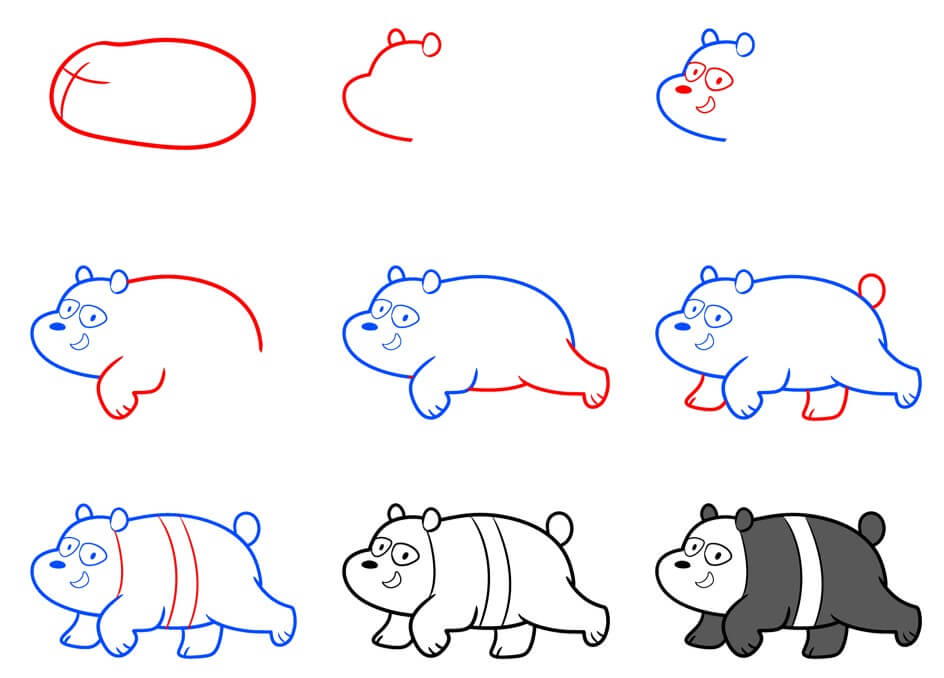 Panda bear idea (38) Drawing Ideas