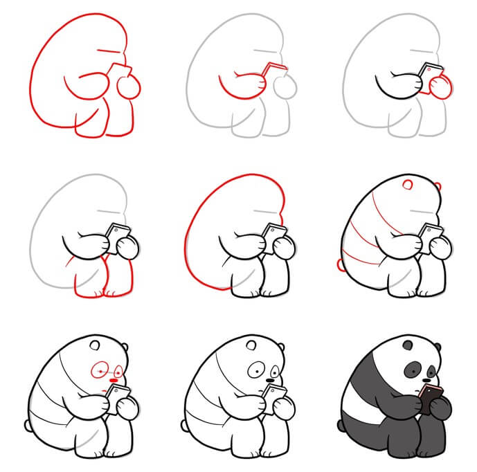 Panda bear idea (40) Drawing Ideas