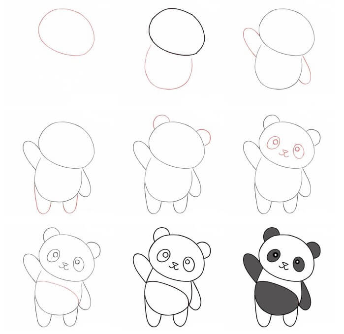 Panda bear idea (42) Drawing Ideas