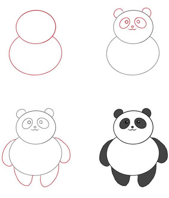Panda bear idea (6) Drawing Ideas