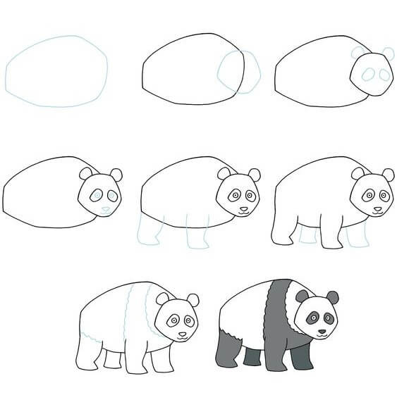Panda bear idea (7) Drawing Ideas