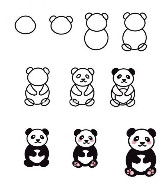 Panda bear idea (8) Drawing Ideas