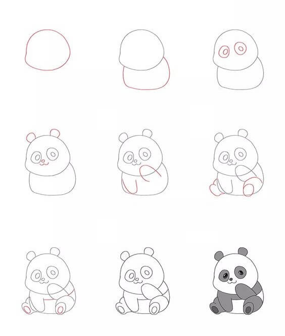Panda bear idea (9) Drawing Ideas