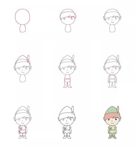 How to draw Peter pan idea (1)