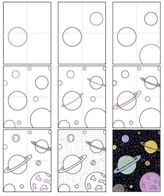 How to draw Planet idea (1)