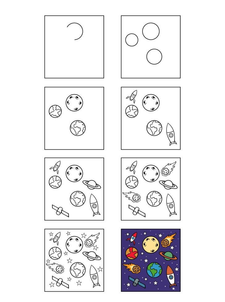 How to draw Planet idea (10)