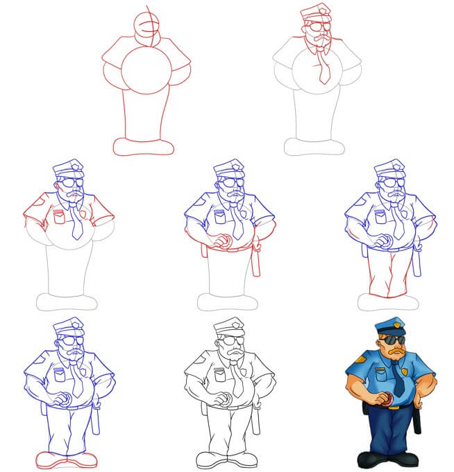 How to draw Police idea (11)