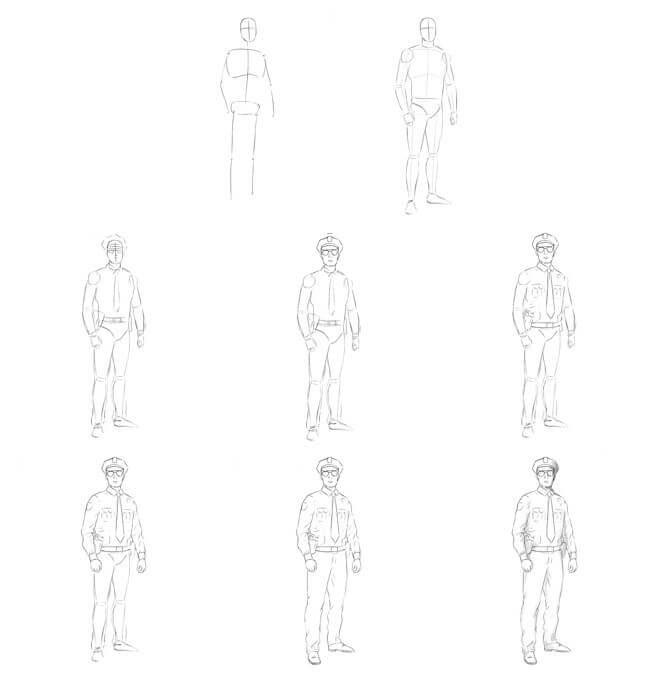 How to draw Police idea (12)