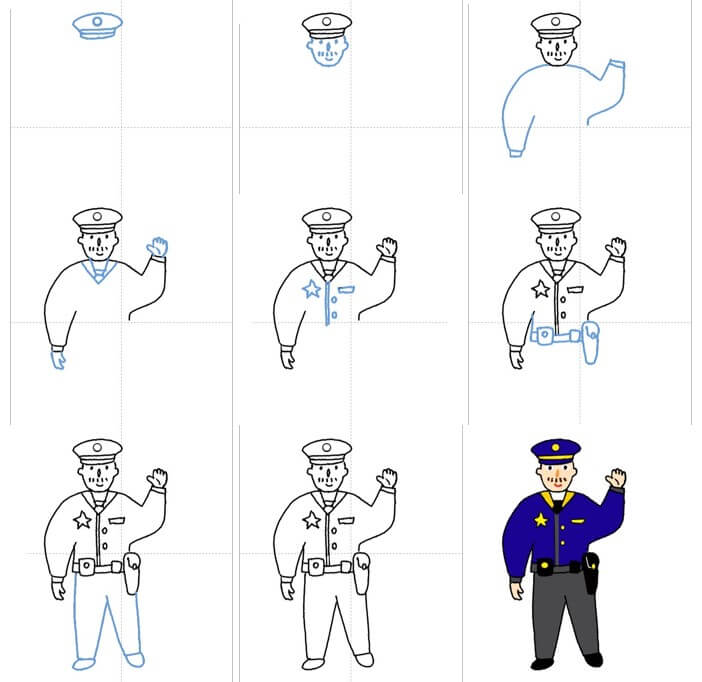 How to draw Police idea (13)