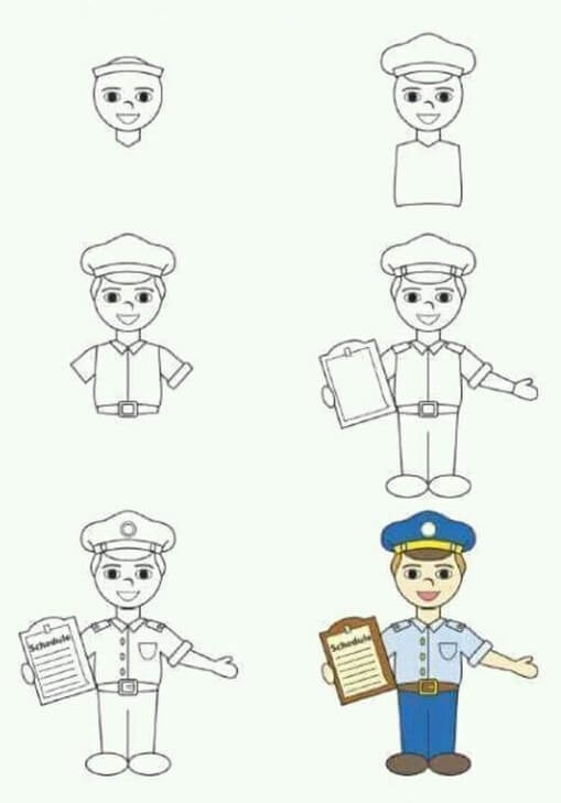 How to draw Police idea (5)