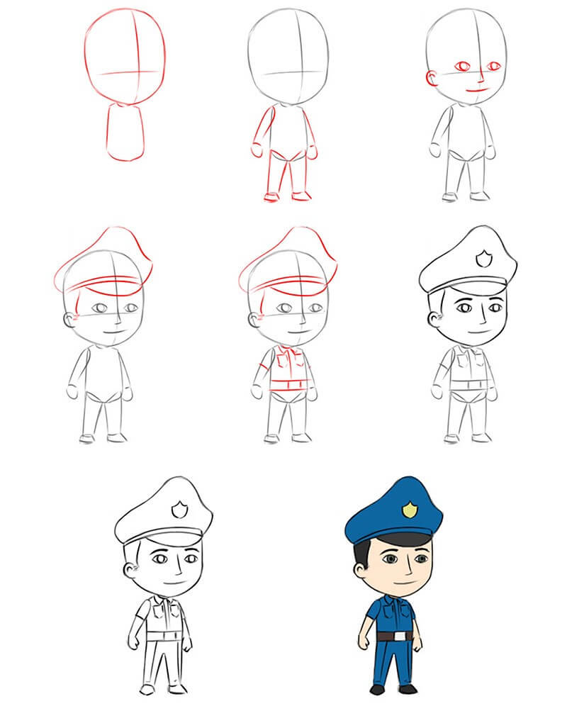 How to draw Police idea (6)